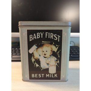 Vintage Tin Box Company Pevely Milk Baby First Best Milk Tin w/ Lid